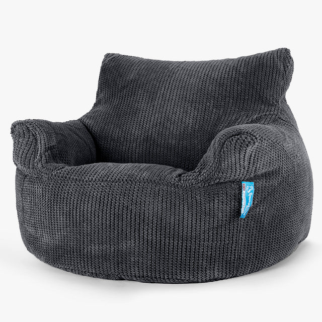 Puff Sillón para niños 3-8 años - Pompón Negro 01