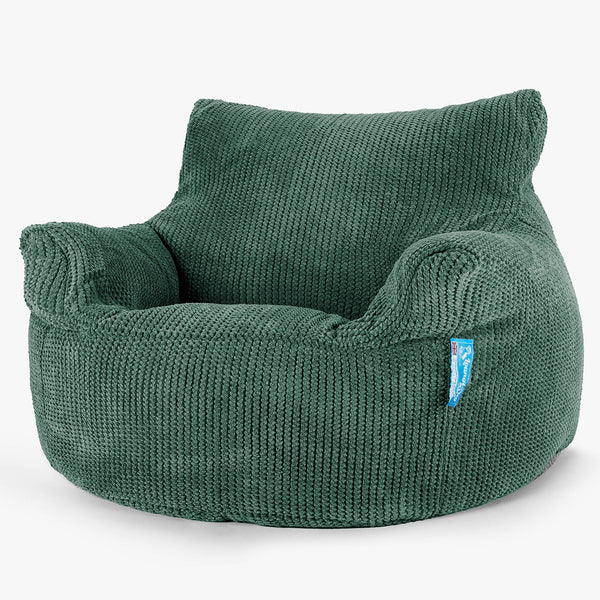 Puff Sillón para niños 3-8 años - Pompón Verde Musgo 01