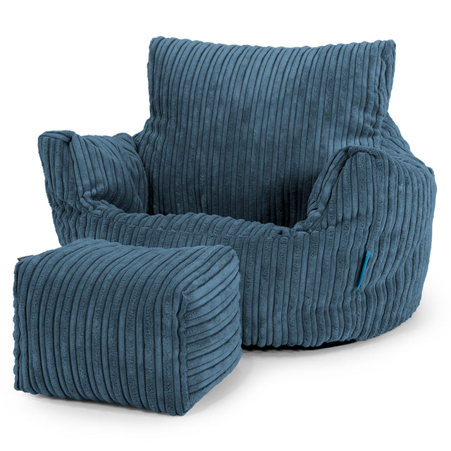 Puff Sillón para niños 1-3 años - Pana Clásica Azul marino 02