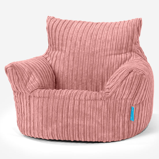 Puff Sillón para niños - Pana Clásica Durazno 01
