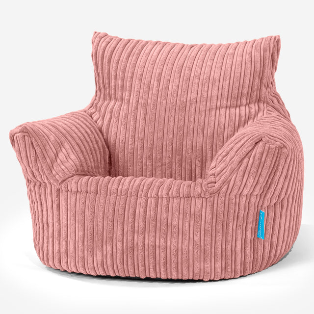 Puff Sillón para niños - Pana Clásica Durazno 01