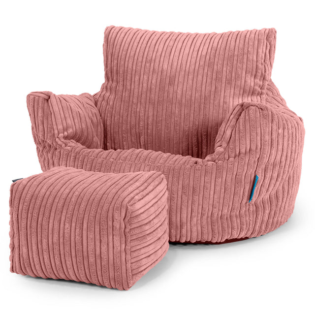 Puff Sillón para niños 1-3 años - Pana Clásica Durazno 02