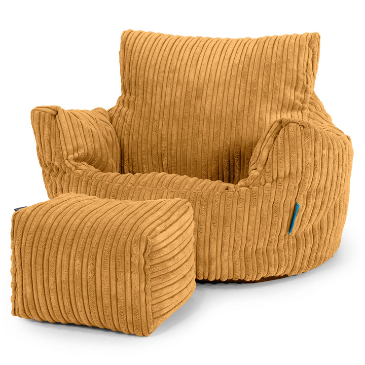 Puff Sillón para niños 1-3 años - Pana Clásica Miel Dorada 02