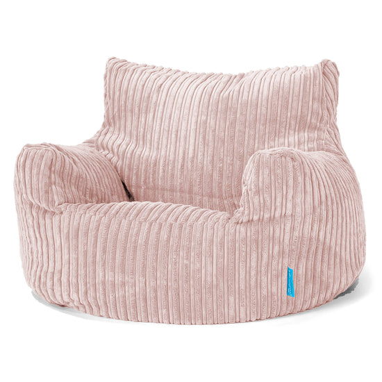 Puff Sillón para niños 3-8 años - Pana Clásica Rosa Claro 01