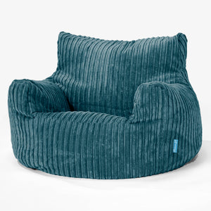 Puff Sillón para niños 3-8 años - Pana Clásica Turquesa