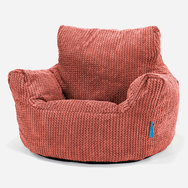 Puff Sillón para niños - Pompón Naranja Calabaza 01