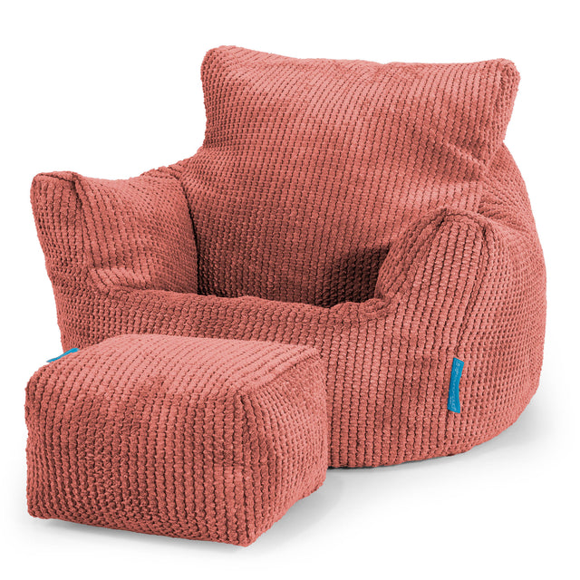 Puff Sillón para niños 1-3 años - Pompón Naranja Calabaza 02