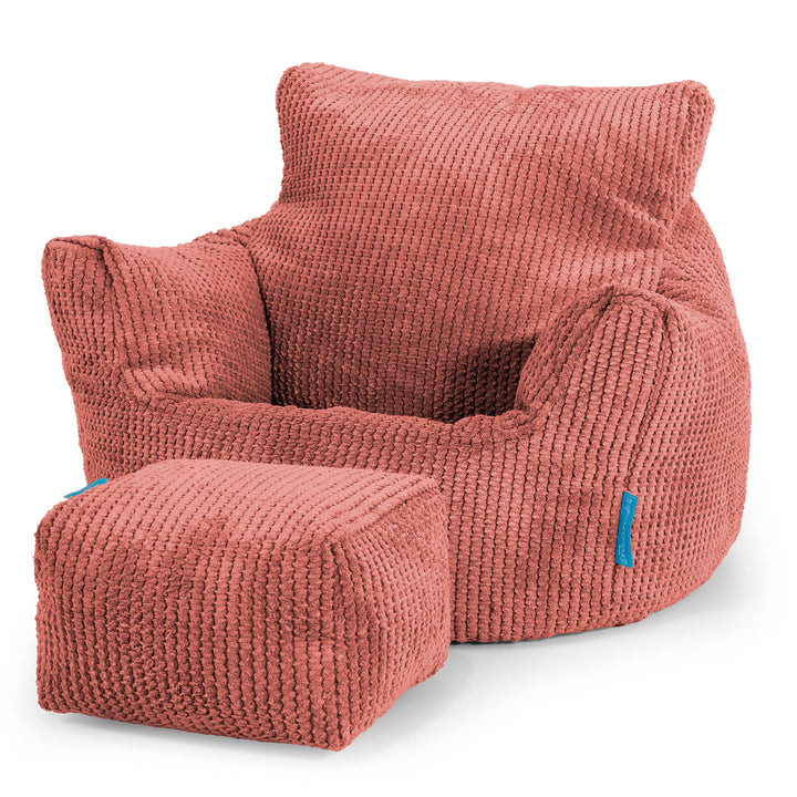 Puff Sillón para niños 1-3 años - Pompón Naranja Calabaza 02