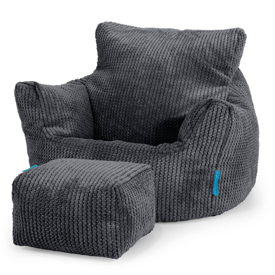 Puff Sillón para niños 1-3 años - Pompón Negro 02