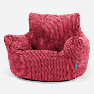 Puff Sillón para niños 1-3 años - Pompón Rojo pastel