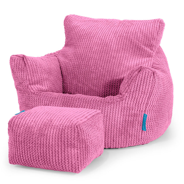 Puff Sillón para niños 1-3 años - Pompón Rosa 02