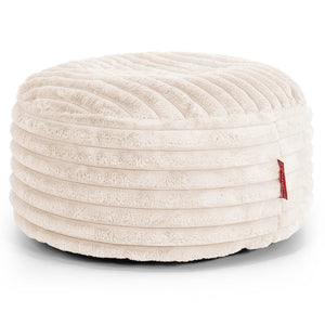Puff Taburete - Pana de Felpa Ultra Crema