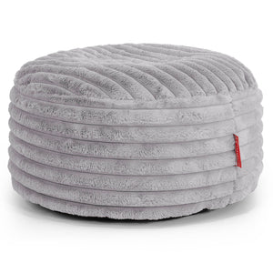 Puff Taburete - Pana de Felpa Ultra Gris
