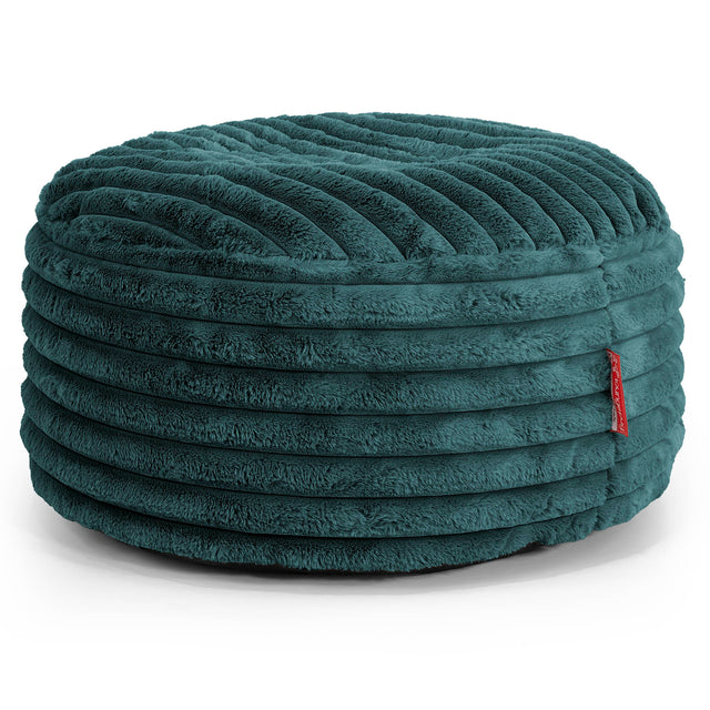 Puff Taburete - Pana de Felpa Ultra Turquesa 01