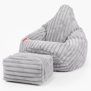 Silla De Juego Puf - Pana de Felpa Ultra Gris