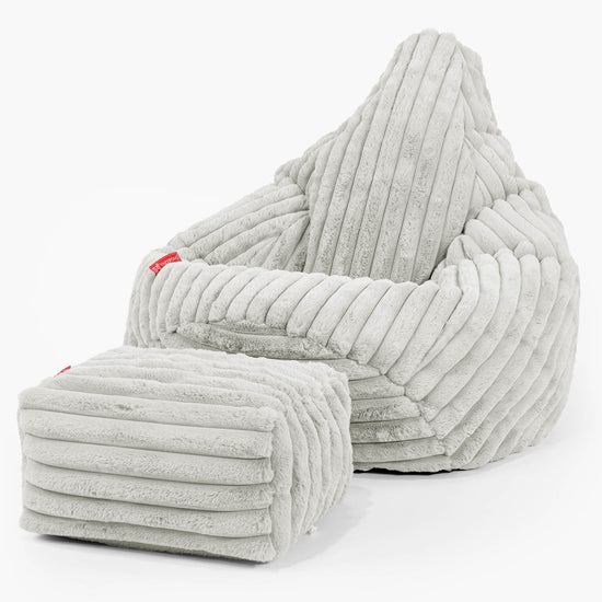 Silla De Juego Puf - Pana de Felpa Ultra Verde Salvia 01