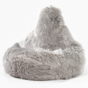 Silla De Juego Puf - Piel Sintética Mongola Gris