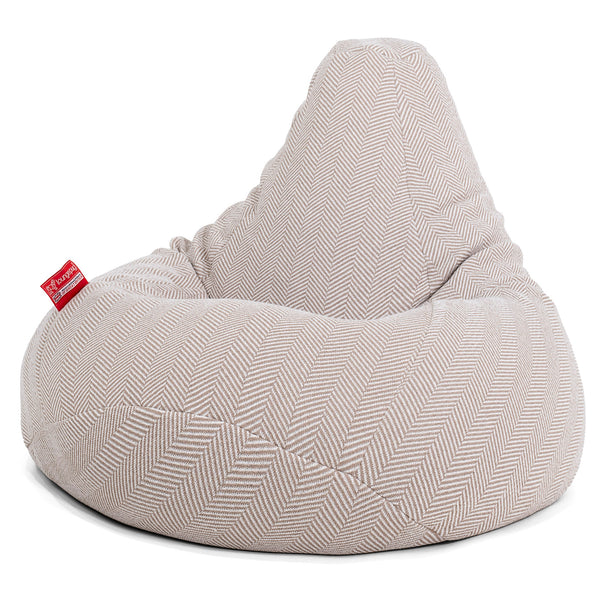 Silla De Juego Puf - Punto Tejido de Espiga Patrón Piedra 01