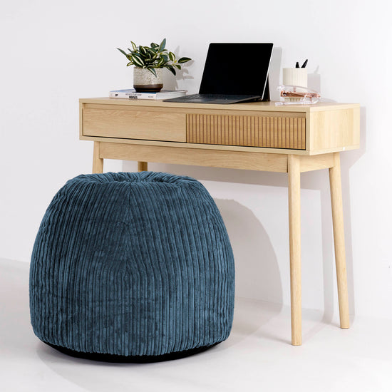 Silla Pouf de Oficina Ergonómica - Pana Clásica Azul marino - 02
