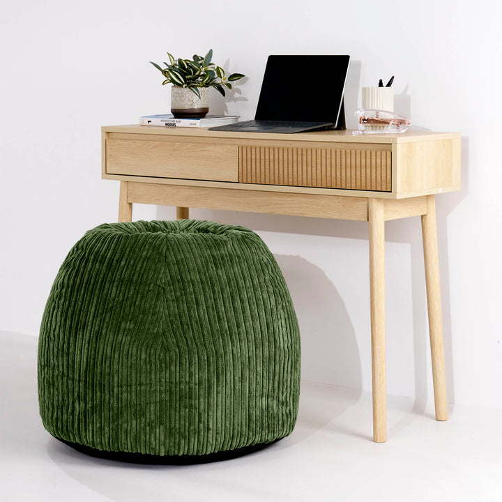 Silla Pouf de Oficina Ergonómica - Pana Clásica Bosque Verde - 02