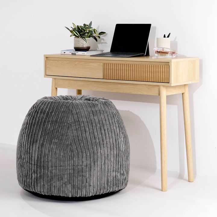 Silla Pouf de Oficina Ergonómica - Pana Clásica Grafito - 02