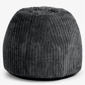 Silla Pouf de Oficina Ergonómica - Pana Clásica Negro