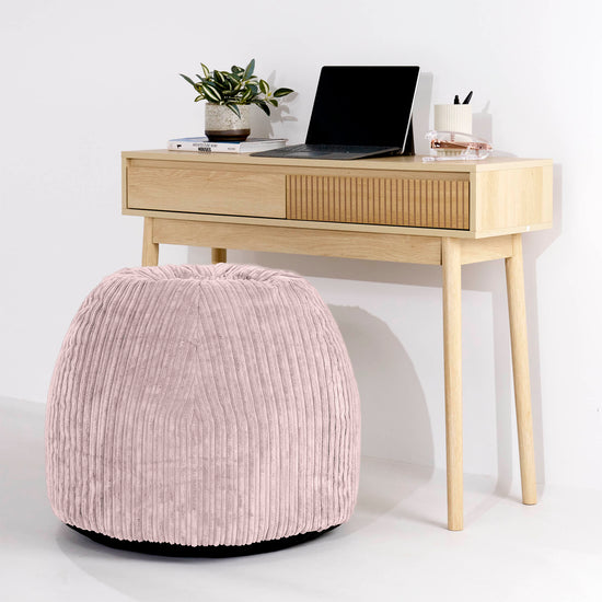 Silla Pouf de Oficina Ergonómica - Pana Clásica Rosa Claro - 02