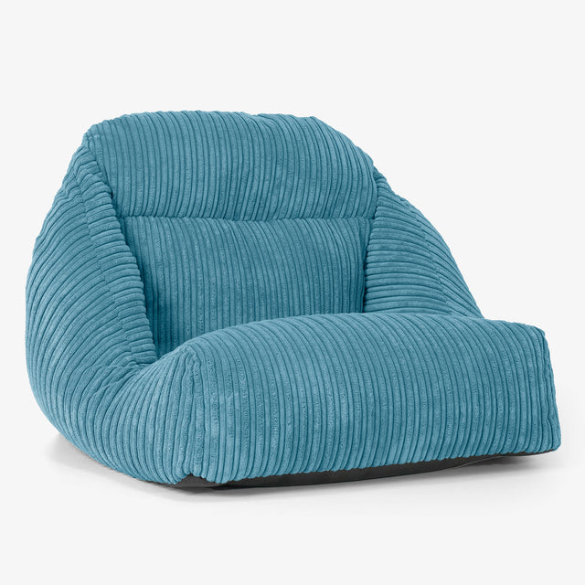 Silla Puff de Suelo Aya - Pana Clásica Egeo Azul 01