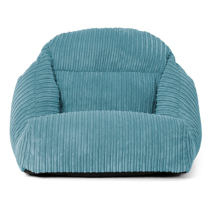 Silla Puff de Suelo Aya - Pana Clásica Egeo Azul 02
