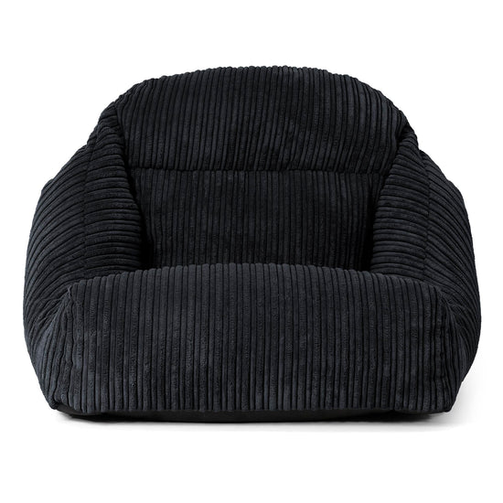 Silla Puff de Suelo Aya - Pana Clásica Negro 02