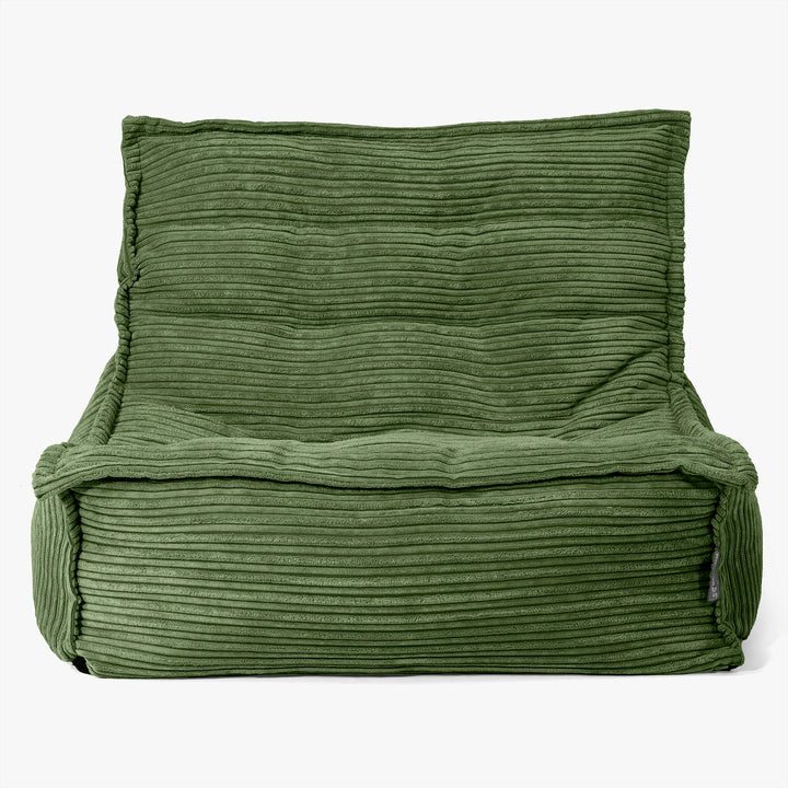 Silla Puff de Suelo Oliver - Pana Clásica Bosque Verde 02