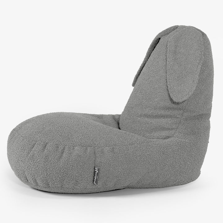 Silla Puff Infantil Animal Conejo de 2 a 6 años - Boucle Gris 02