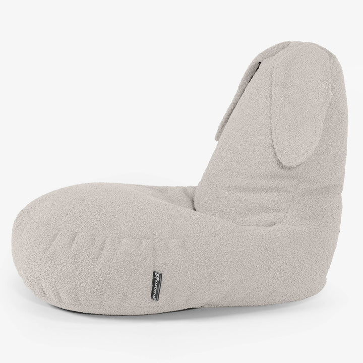 Silla Puff Infantil Animal Conejo de 2 a 6 años - Boucle Marfil 02