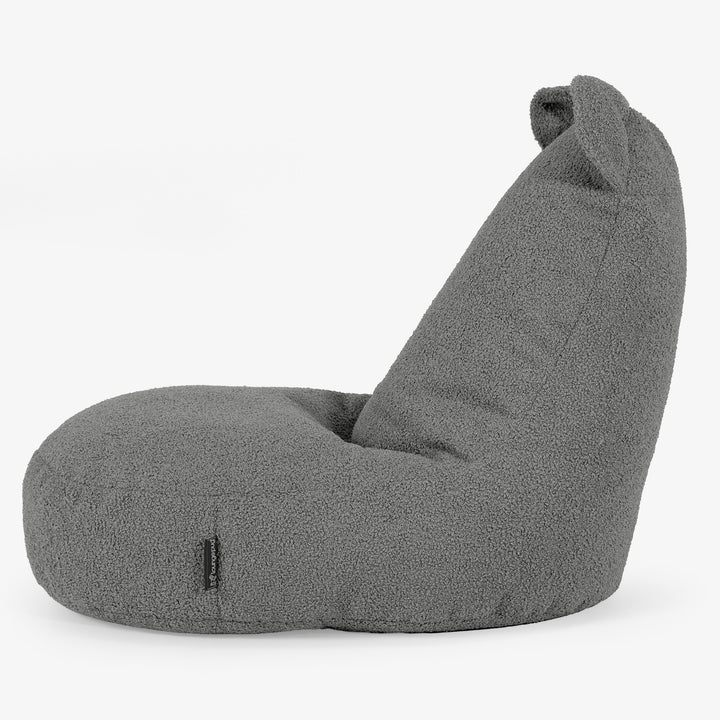 Silla Puff Infantil Animal Oso de 2 a 6 años - Boucle Gris 02