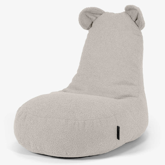 Silla Puff Infantil Animal Oso de 2 a 6 años - Boucle Marfil 01