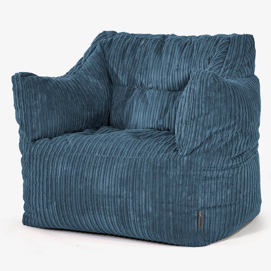 Sillón Puff Victor - Pana Clásica Azul marino 01