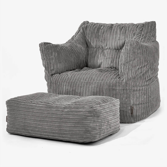 Sillón Puff Victor - Pana Clásica Grafito 02