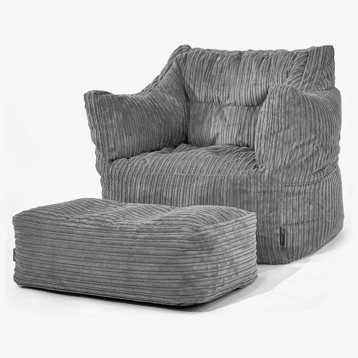 Sillón Puff Victor - Pana Clásica Grafito 02