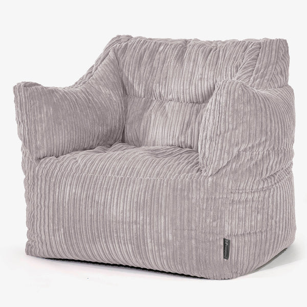 Sillón Puff Victor - Pana Clásica Gris Plata 01