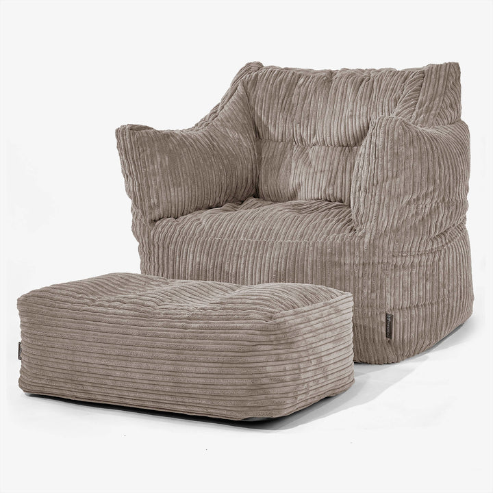 Sillón Puff Victor - Pana Clásica Marrón empolvado 02