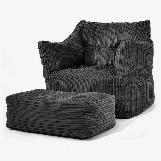 Sillón Puff Victor - Pana Clásica Negro 02