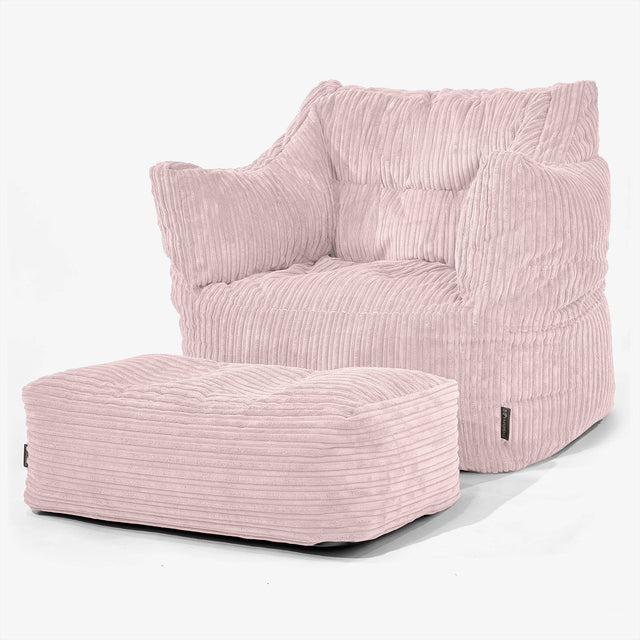 Sillón Puff Victor - Pana Clásica Rosa Claro 02