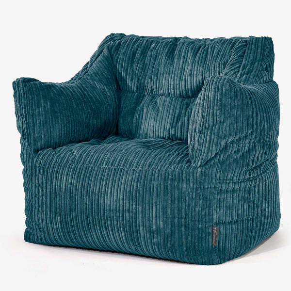 Sillón Puff Victor - Pana Clásica Turquesa 01