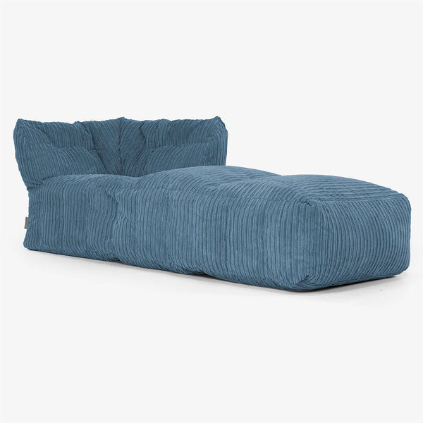 Sofá Modular Puf, Sección Chaise Derecha - Pana Clásica Azul marino 01