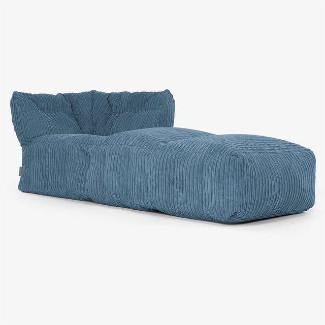 Sofá Modular Puf, Sección Chaise Derecha - Pana Clásica Azul marino 01