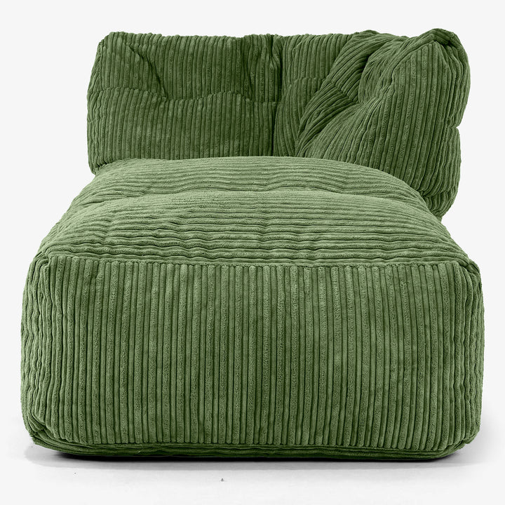Sofá Modular Puf, Sección Chaise Derecha - Pana Clásica Bosque Verde 02
