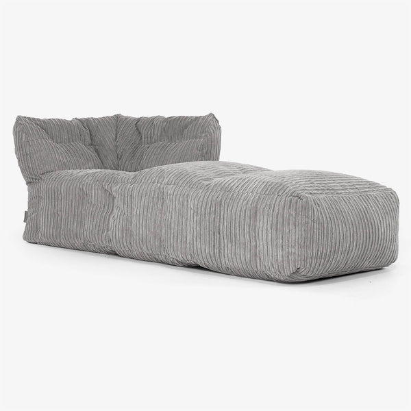 Sofá Modular Puf, Sección Chaise Derecha - Pana Clásica Grafito 01