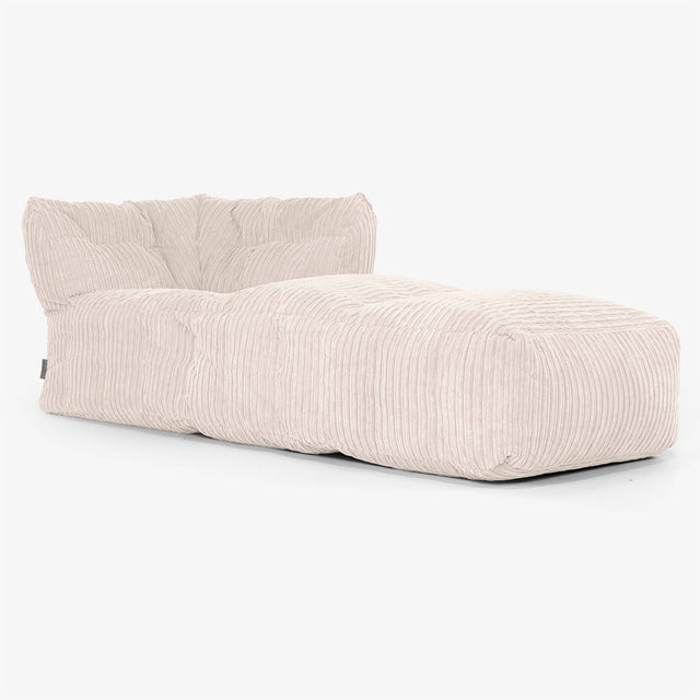 Sofá Modular Puf, Sección Chaise Derecha - Pana Clásica Marfil 01