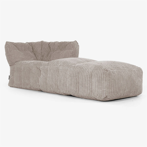 Sofá Modular Puf, Sección Chaise Derecha - Pana Clásica Marrón empolvado 01