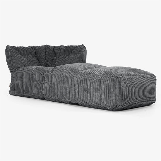Sofá Modular Puf, Sección Chaise Derecha - Pana Clásica Negro 01